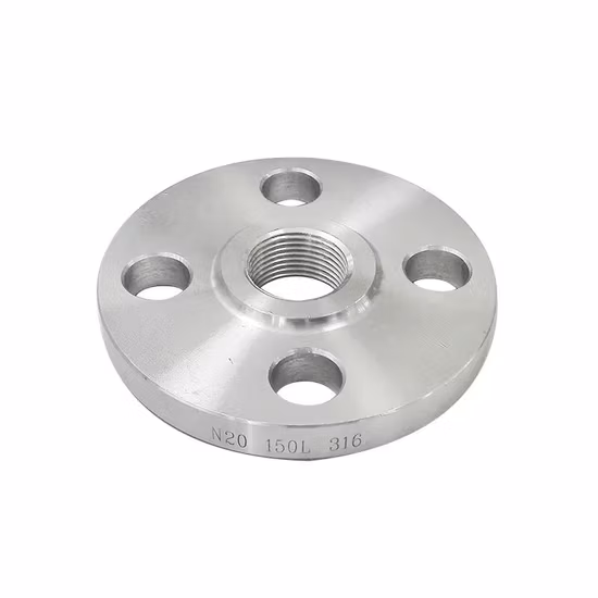 Flangia Flangia per tubo forgiata in acciaio al carbonio A105 150 lb, 300 lb, 600 lb, Pn10, Pn16, Pn25 con flangia filettata/piatta/allentata/di ancoraggio