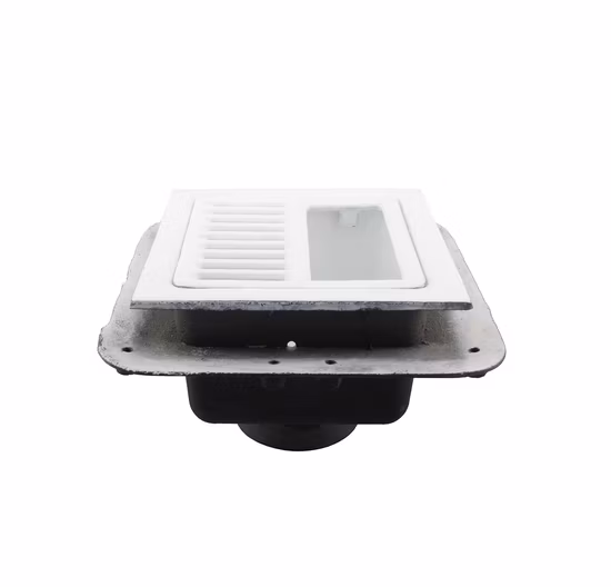 Lavabo da terra quadrato in ghisa con flangia di ancoraggio personalizzata